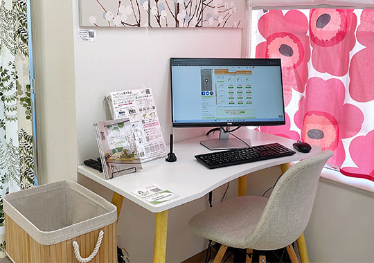 店内のパソコン設置しているスペース画像