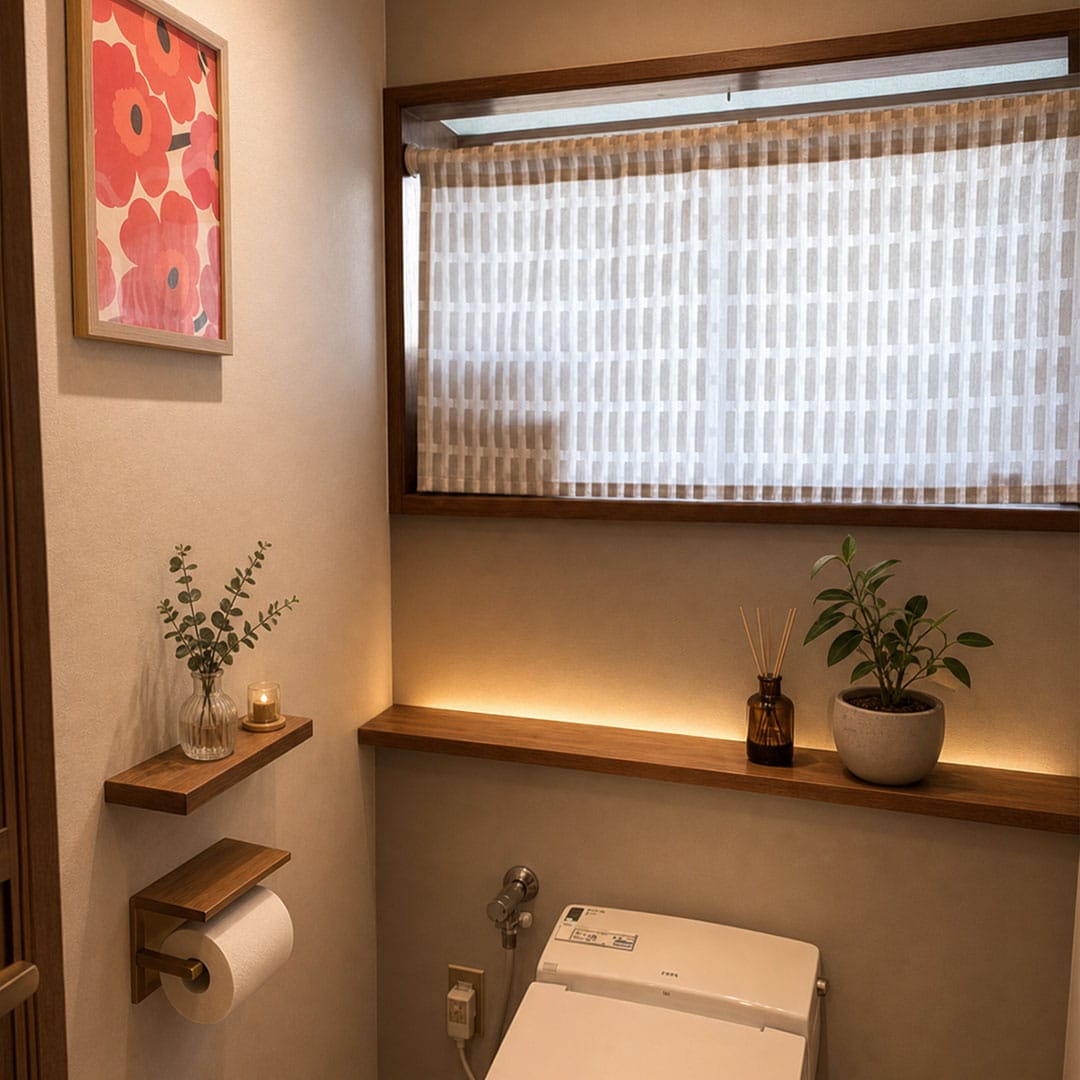 トイレの小窓につけたアルテックシエナのカフェカーテン