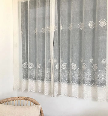 ソレイユ刺繍レースカーテン 使用例 お客様レビュー