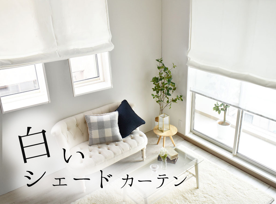 白いシェードカーテン