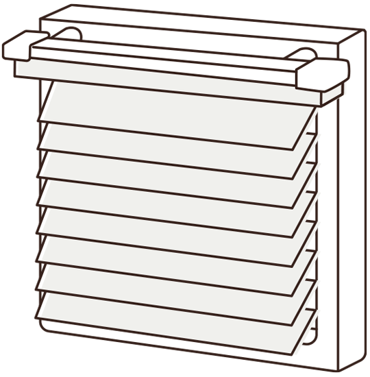 アルミブラインドカーテンレール付けの画像