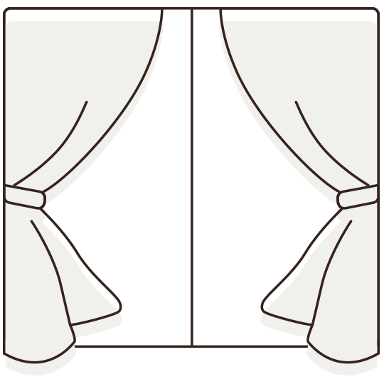 カーテンの両開きの画像