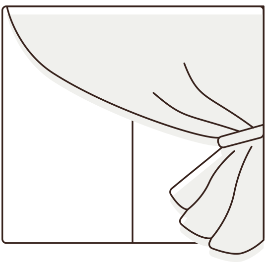 カーテンの片開きの画像