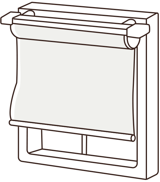 シェードカーテンカーテンレール付けの画像