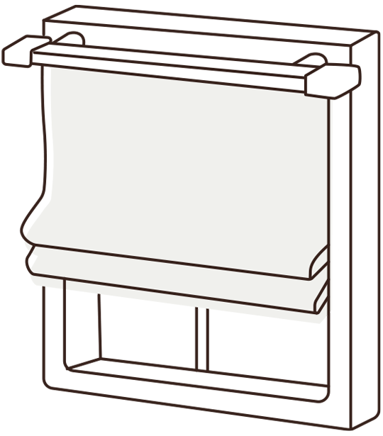 シェードカーテンカーテンレール付けの画像