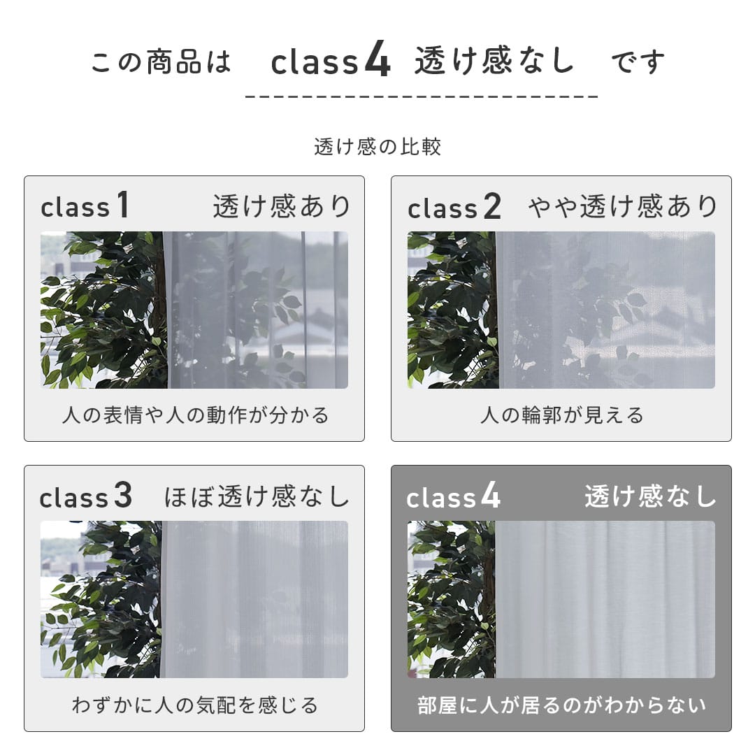 UVカット率99％で当店NO.1、見えにくさ最高レベルのレースカーテン