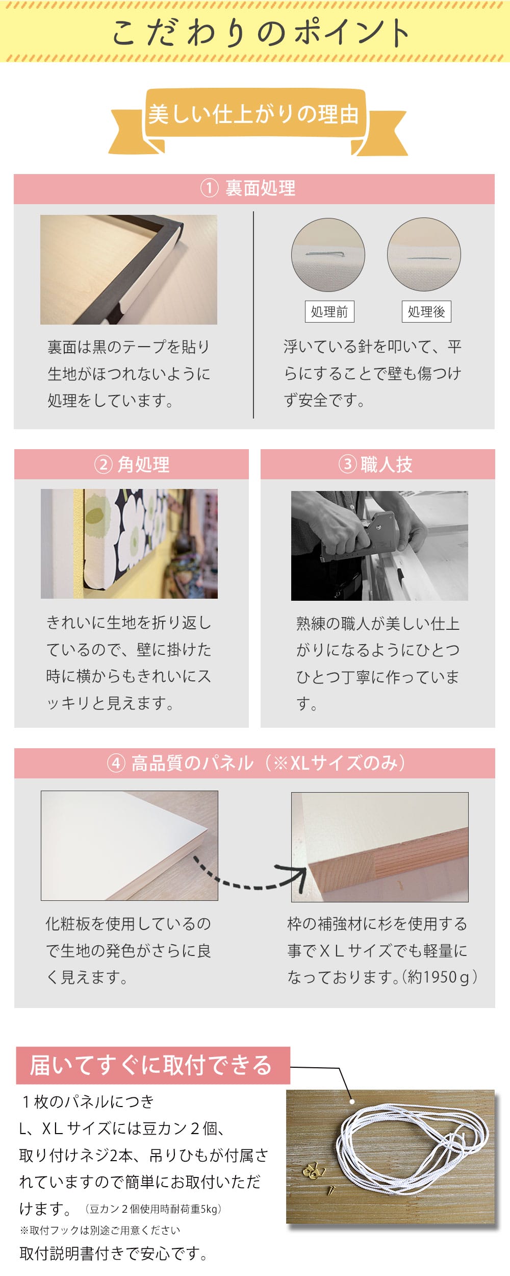 ファブリックパネルポイント１ L～XL