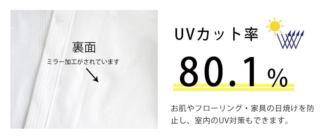 UVカット率80.1％の紫外線対策レースカーテン