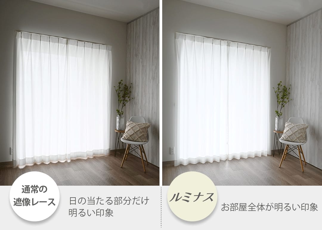 一般的な遮像レースとルミナスの明るさ比較イメージ