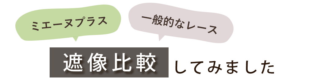 透けないレースカーテンの遮像比較イメージ