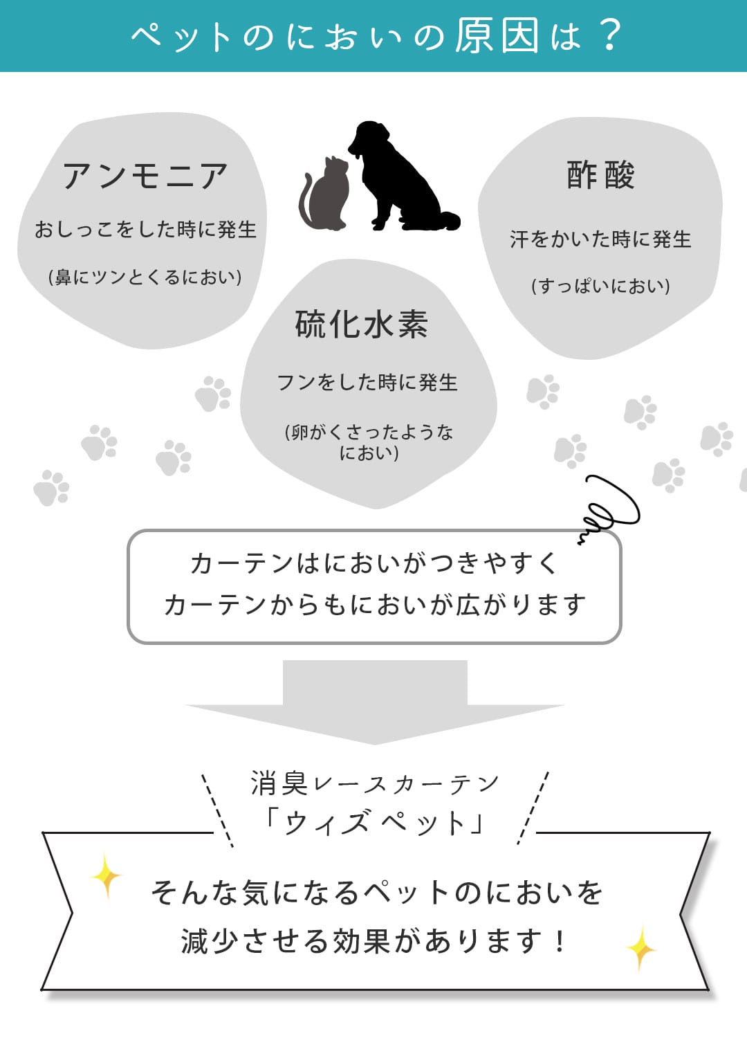ペットのにおいの原因は？