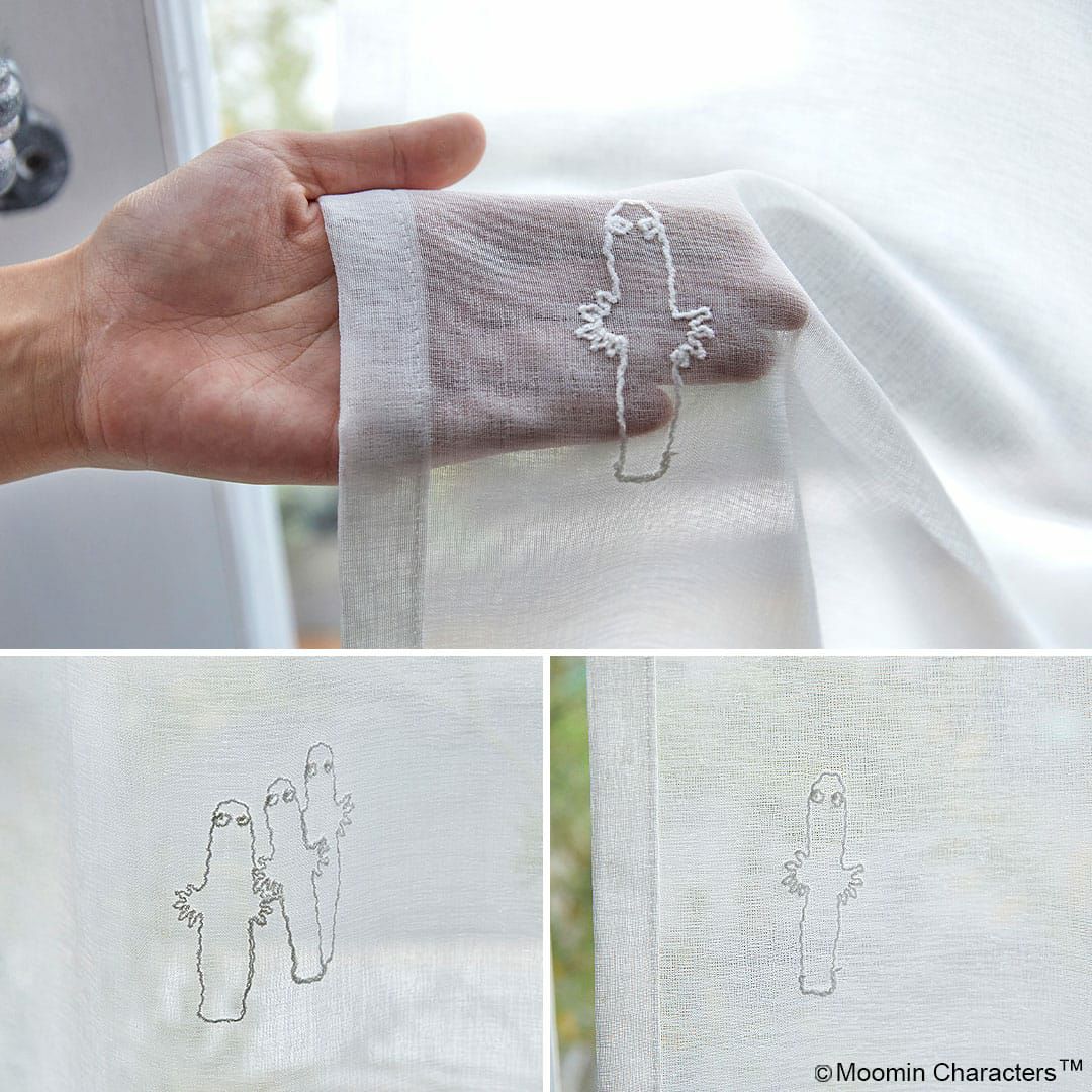 ムーミンハウスの刺繍でアクセントに。ムーミンハウス 北欧レース
