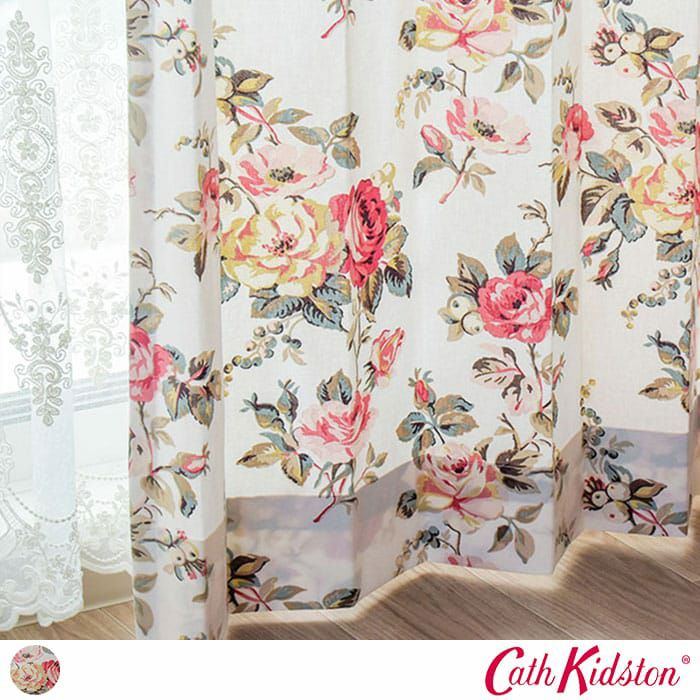イギリスVintage　薔薇モチーフ　カットワーク　カーテン　180×180 時代を超えて変わらない人気の英国ファブリックCath Kidstonの代表的な