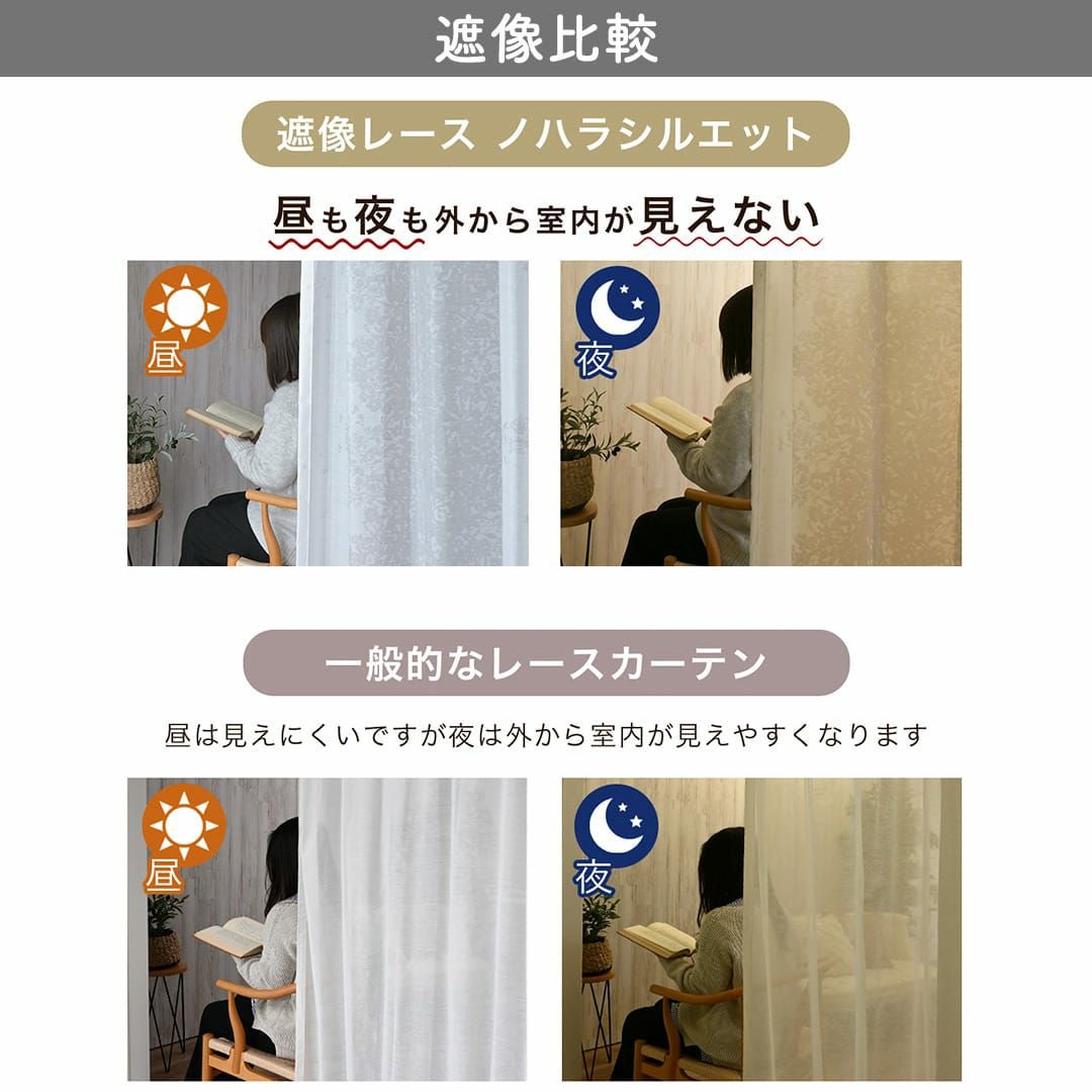 UVカットレースカーテン ノハラシルエット | カーテン通販専門店カーテンズ