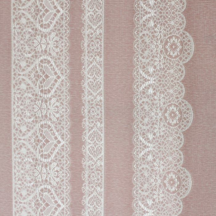 光沢のあるハートの刺繍柄が個性的でキュートなカーテン | カーテン