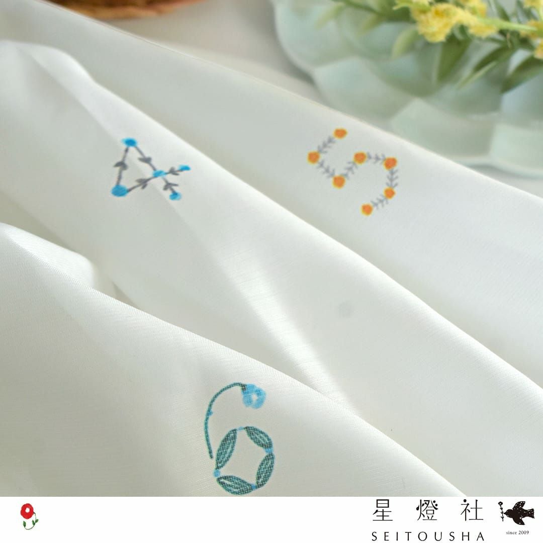 かけななひかる様 カーテン 花数字｜1から10の数字を草花で描いたUVカットレースカーテン