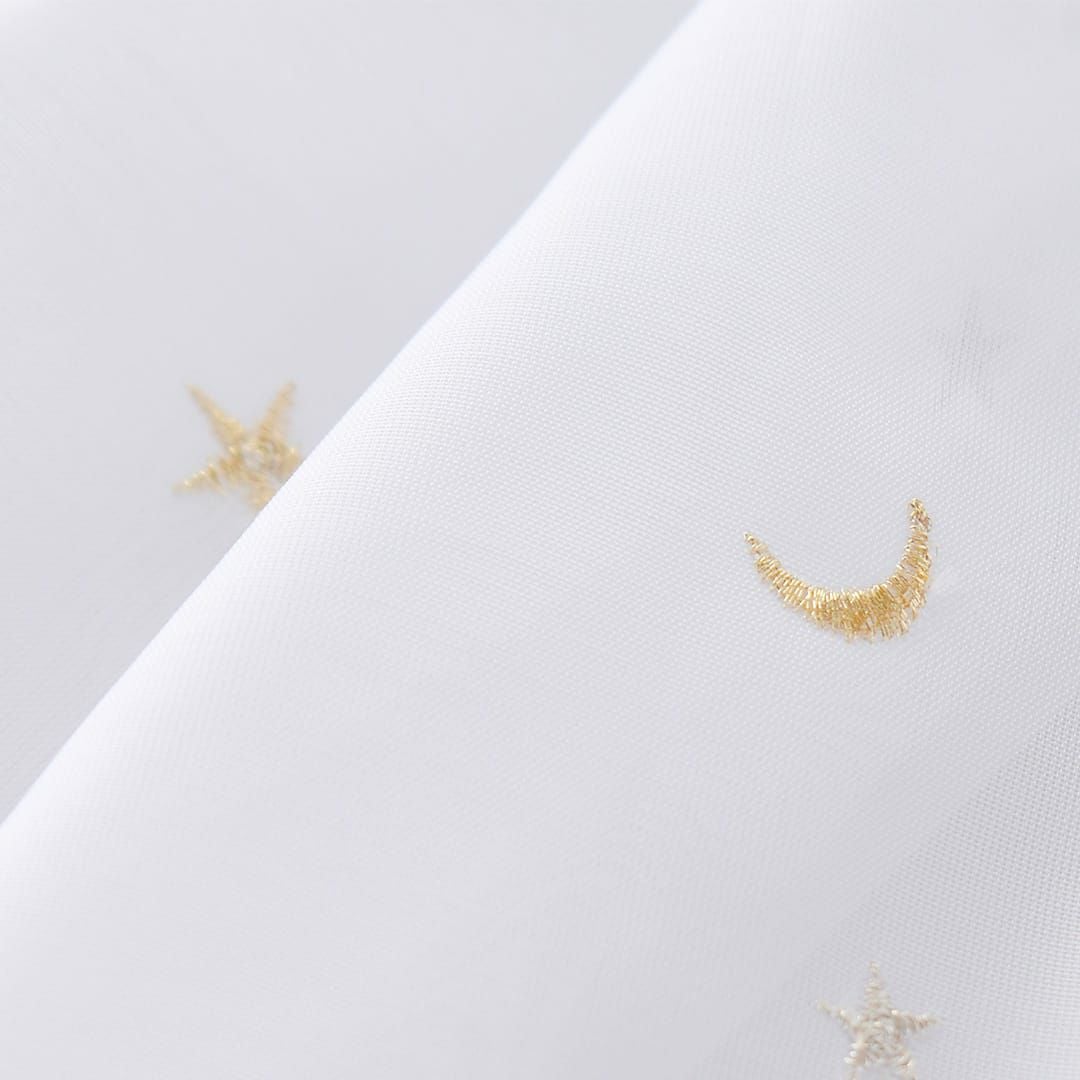 お星さまとお月さまが散ばる刺繍レースシェードカーテン カーテン通販