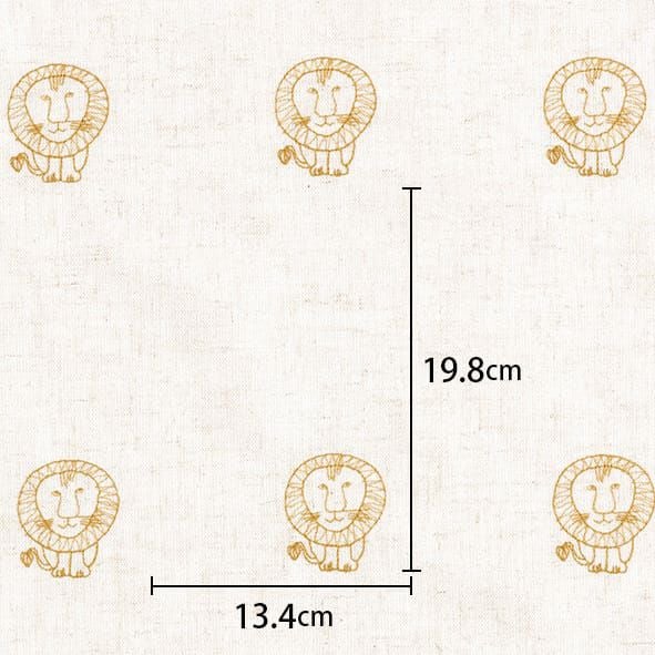 ライオン刺繍ドレープ(イエロー)