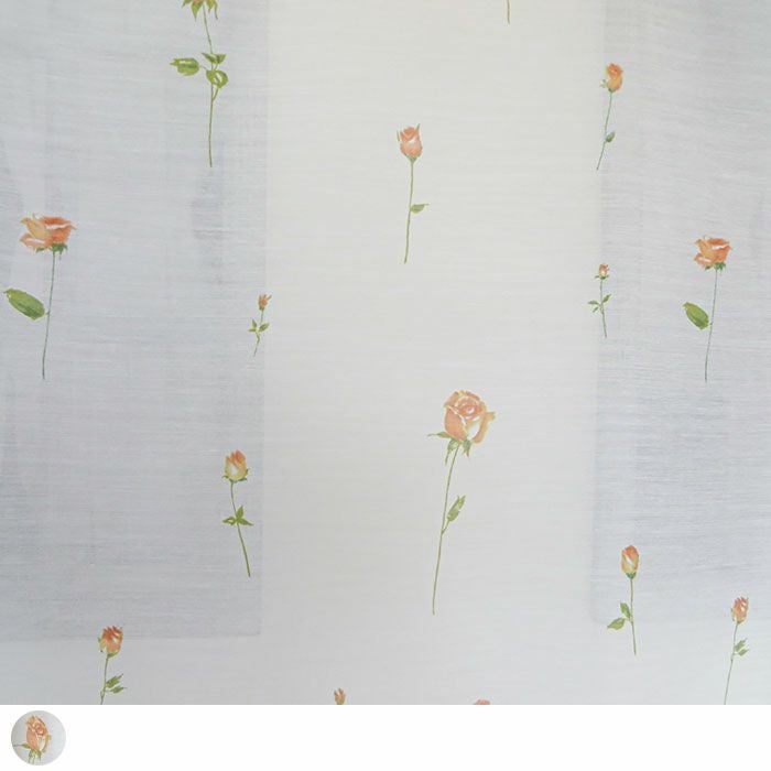 アウトレット20％OFF】レース ローズ（オレンジ）幅180cm×丈175cm 1枚