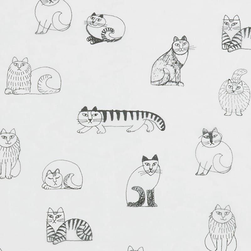 リサ・ラーソンがスケッチした手書きの猫たちをシックなからーで