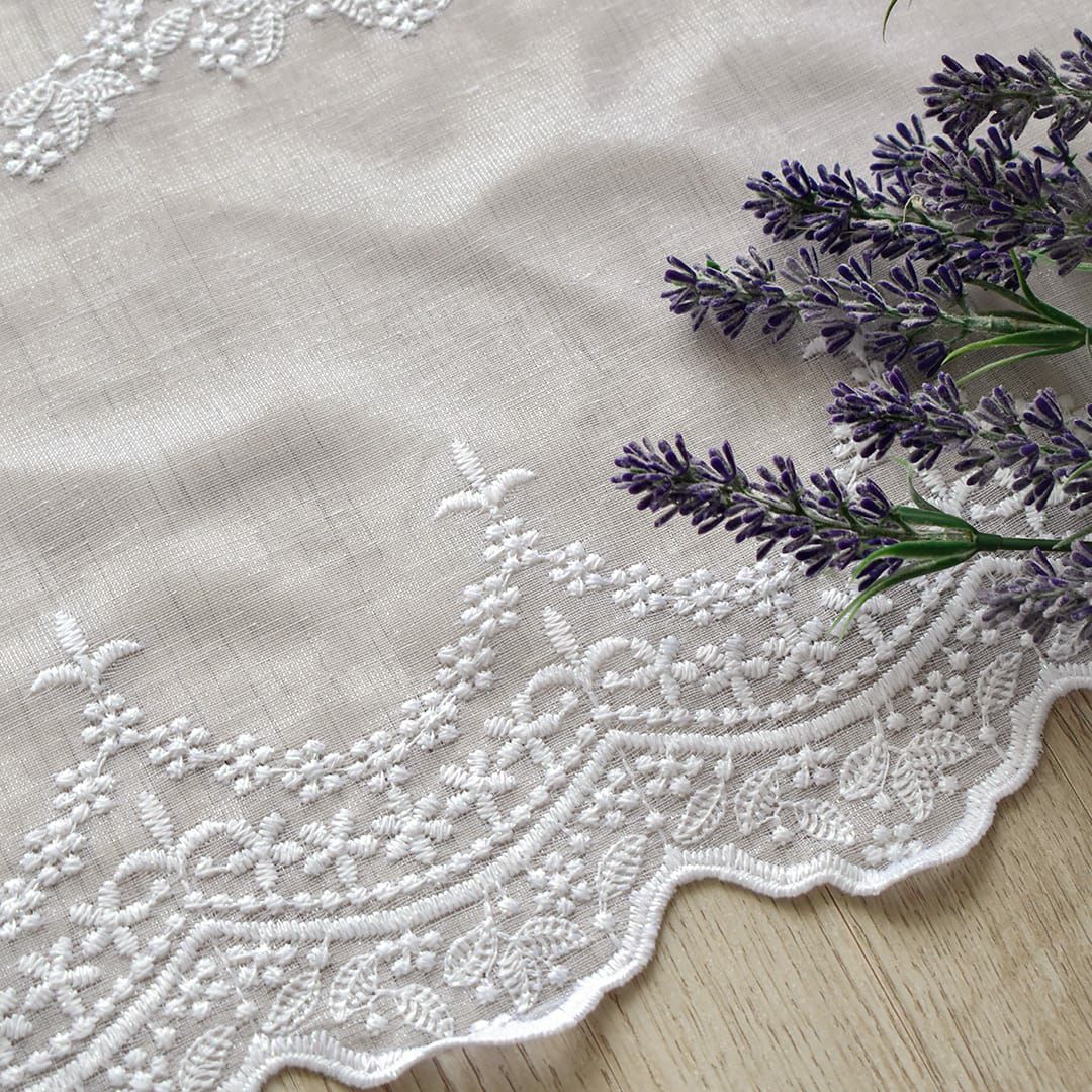 既製サイズ トルコ刺繍レースカフェカーテン】ケイティ、ジェーン