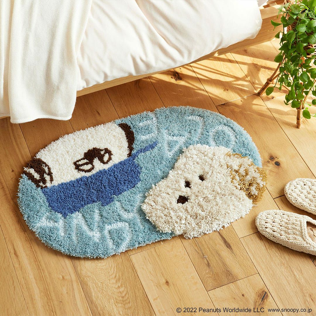 スヌーピーの兄弟のマット「アンディ＆オラフマット」(45cm×70cm