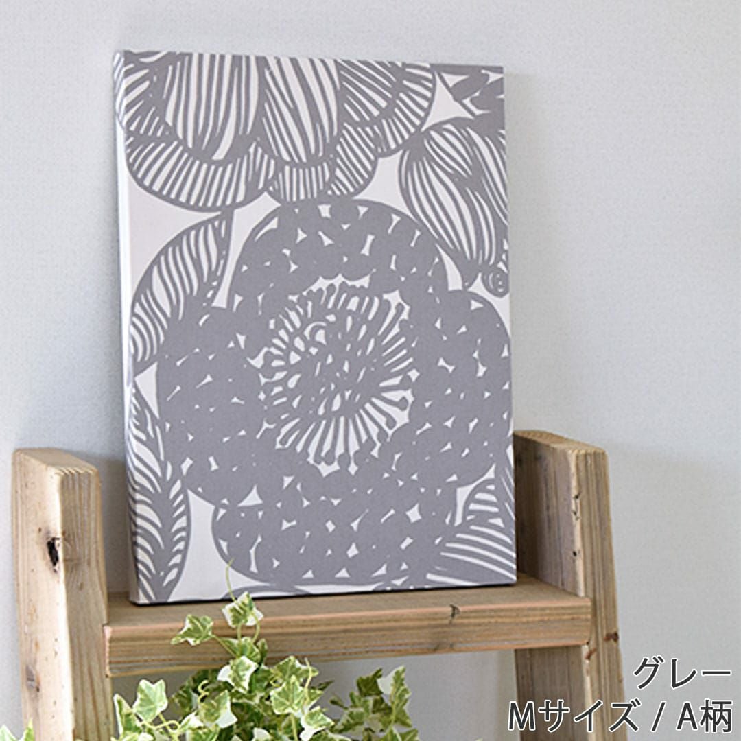 MARIMEKKO KURJENPOLVI グレー (廃番の生地)花柄 カーテン マリメッコのファブリックパネル「クルイェンポルヴィ」グレー