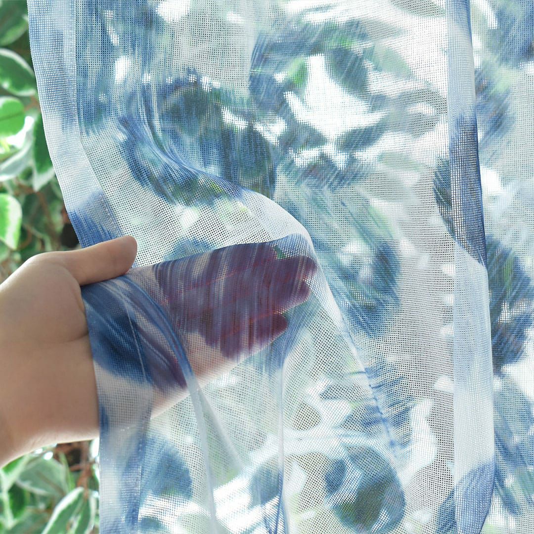 インディゴブルーのランダムなドット柄レースシェード |マリンバブル